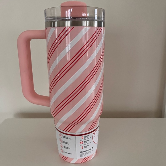 Stanley Pink and White Striped Tumbler 30oz - Picture 2 of 3